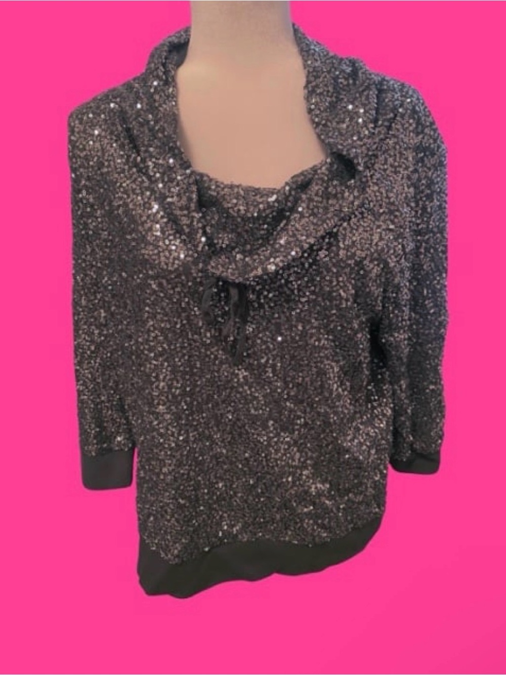 Y2K NWT ZENERGY SEQUIN MESH PULLOVER CHICOS